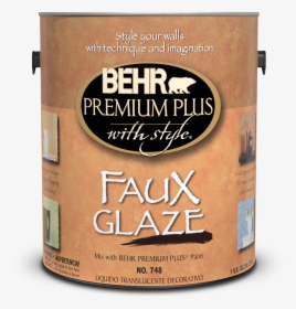 Can Of Faux Glaze - Behr Premium Plus With Style Faux Glaze Home Depot, HD Png Download, Free Download