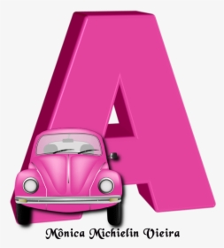 Vintage-car - Alfabeto Fusca Rosa, HD Png Download, Free Download