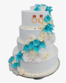 Blue Rose Wedding Cake - Wedding Cake Png, Transparent Png, Free Download