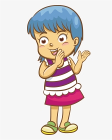 Clapping Cartoon Clip Art - Clip Art Of A Girl Clapping, HD Png Download, Free Download