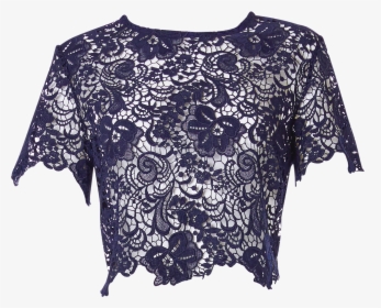 Piq Top Anina Midnightblue Guipurelace - Blouse, HD Png Download, Free Download