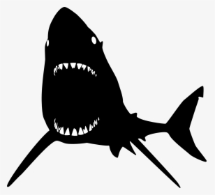 Blue Shark Mouth - Black And White Shark Png, Transparent Png, Free Download