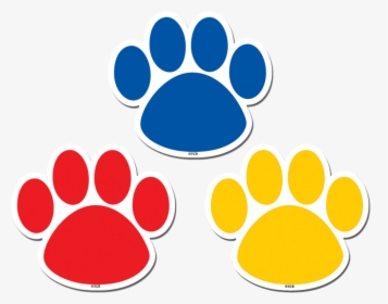 Transparent Paw Print Border Clipart - Colorful Paw Prints, HD Png Download, Free Download