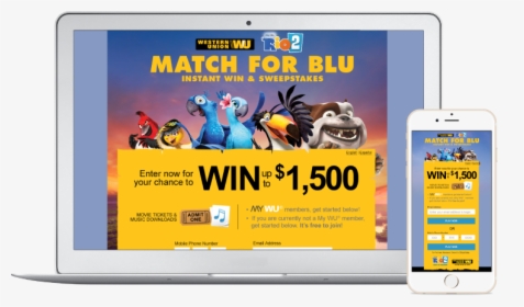 Western Union/rio 2 Sweepstakes Game - Mobile Phone, HD Png Download, Free Download