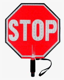 Paddle Stop Slow Flashing Led Hand Held Sign 18 Inch - Stop Sign, HD Png Download, Free Download