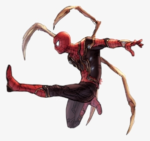 #spiderman #ironspider #marvel #avengers #mcu #tomholland - Avengers Spiderman End Game Drawings, HD Png Download, Free Download