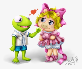 The Muppets Babies Cute - Baby Miss Piggy And Kermit, HD Png Download, Free Download