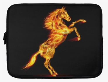 Running Horse Fire Laptop Cover Customcat"     Data - Blue Fire Horse, HD Png Download, Free Download