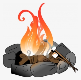 Bonfire Clipart Roasting Marshmallow - Campfire Clipart, HD Png Download, Free Download