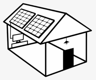 Casas Con Paneles Solares Para Colorear Clipart , Png - Solar Panel On Roof Drawing, Transparent Png, Free Download