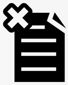 Delete File Symbol Of Paper Sheet With Text - Papel Tachado Png, Transparent Png, Free Download