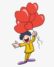 Clip Art Love Hearts Bond Valentines Day Strings Boy - Cartoon, HD Png Download, Free Download