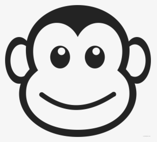 Monkey Face Animal Free Black White Clipart Images, HD Png Download, Free Download