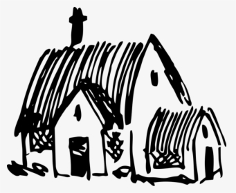 Transparent Black House Png - Village Home Black And White Clipart, Png Download, Free Download