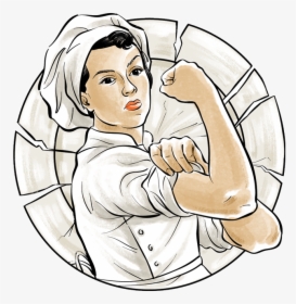Flexing Female Chef - Women Chef, HD Png Download, Free Download