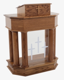 Traditional Style Open Wood Pulpit - Pulpits With Pillars, HD Png Download, Free Download