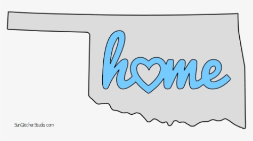 Oklahoma Home Heart Stencil Pattern Template Shape - Clipart Oklahoma State Outline, HD Png Download, Free Download