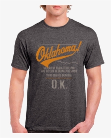 Oklahoma Unisex Heather Charcoal Map Outline Tee - Active Shirt, HD Png Download, Free Download
