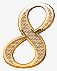 Deco Number Eight Clipart - Number 0 Gold Png, Transparent Png, Free Download