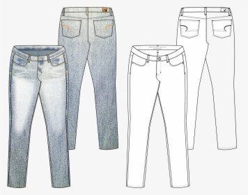 Fashion Technical Drawing Jeans, HD Png Download, Free Download