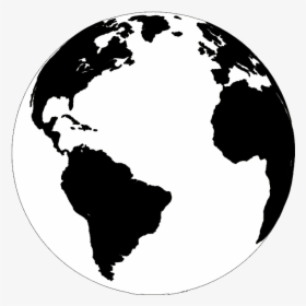 Globe Silhouette Png - World Emoji Black And White, Transparent Png, Free Download