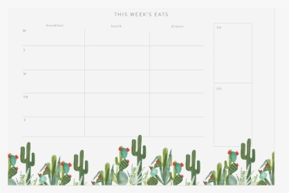 Weekly Planner With Cactus, HD Png Download, Free Download