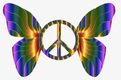 Butterfly Peace Symbol With Wings, HD Png Download, Free Download