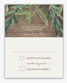 Rustic Wedding Rsvp Greenery Response Cards - Plantation, HD Png Download, Free Download