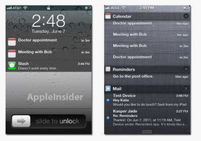 Lock Screen Notifications - Iphone Time For Bed, HD Png Download, Free Download