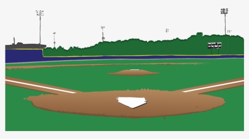 Baseball Field Cartoon - Background Cartoon Baseball Diamond, HD Png Download, Free Download