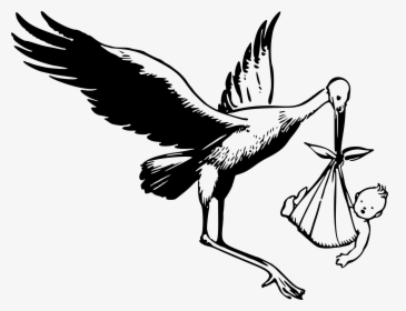 Special Delivery Clip Arts - Black And White Stork, HD Png Download, Free Download