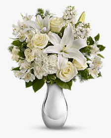 White Flower Vase Png, Transparent Png, Free Download