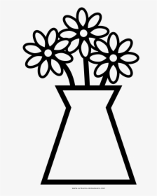 Flower Vase Coloring Page - Flower Vase Icon Png, Transparent Png, Free Download
