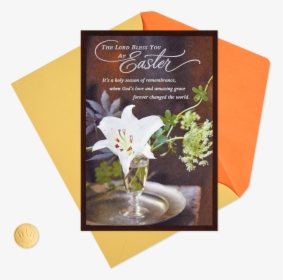 White Lily Flower In A Vase Religious Easter Card - Jasmine, HD Png Download, Free Download