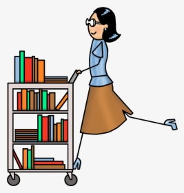 Library Cart Clip Art - Librarian Clipart, HD Png Download, Free Download