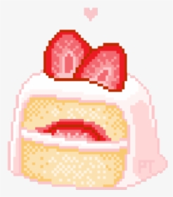 #cake #strawberry #cute #pixel #pastel #pink #tumblr - Cake Pixel, HD Png Download, Free Download