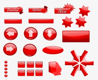 Buttons, Gloss, Badge, Arrows, Icons, Red, Folder - Red Buttons, HD Png Download, Free Download