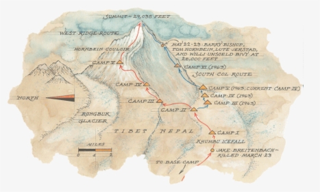 Everest Old Map, HD Png Download, Free Download