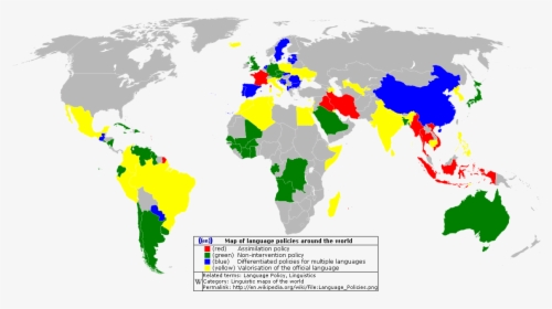 Language Policies - World Map, HD Png Download, Free Download