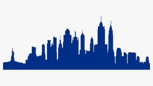 Manhattan Skyline Silhouette Image Vector Graphics - New York City Skyline Silhouette Blue, HD Png Download, Free Download