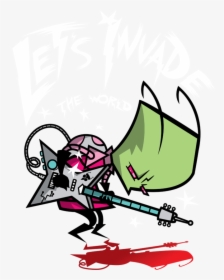 Invader Zim Guitar Invade The World, HD Png Download, Free Download