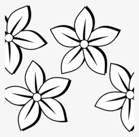 Flower Clipart Black And White Birthday Clipart Hatenylo - Jasmine Flower Black And White, HD Png Download, Free Download