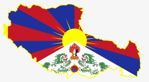 Tibet Map Flag Clip Arts - Flag Map Of Tibet, HD Png Download, Free Download
