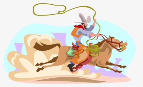 Vector Illustration Of Old West Rodeo Rider On Horse - Piao De Rodeio Png, Transparent Png, Free Download
