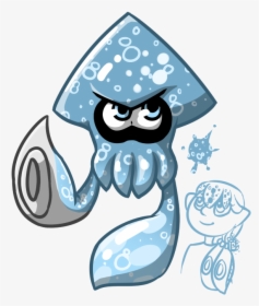 Splatoon Bubbles Squid - Splatoon Light Blue Squid, HD Png Download, Free Download