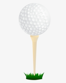 Golf - Ball - On - Tee - Clip - Art - Golf Ball And Tee Clipart Transparent, HD Png Download, Free Download