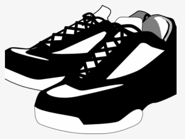 Gym Shoes Clipart Tennis Outfit - Black Tennis Shoes Clip Art, HD Png Download, Free Download
