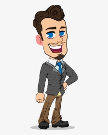 Simple Style Cartoon Of A Businessman With Goatee, HD Png Download, Free Download
