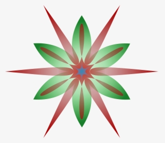 Starburst Flower Red And Green Free Picture, HD Png Download, Free Download