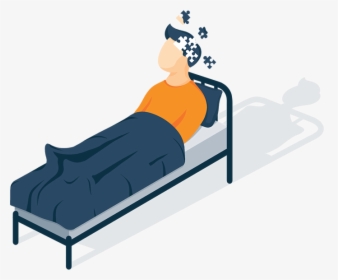 A Man With Bad Thoughts Lying In His Bed Illustration, HD Png Download, Free Download